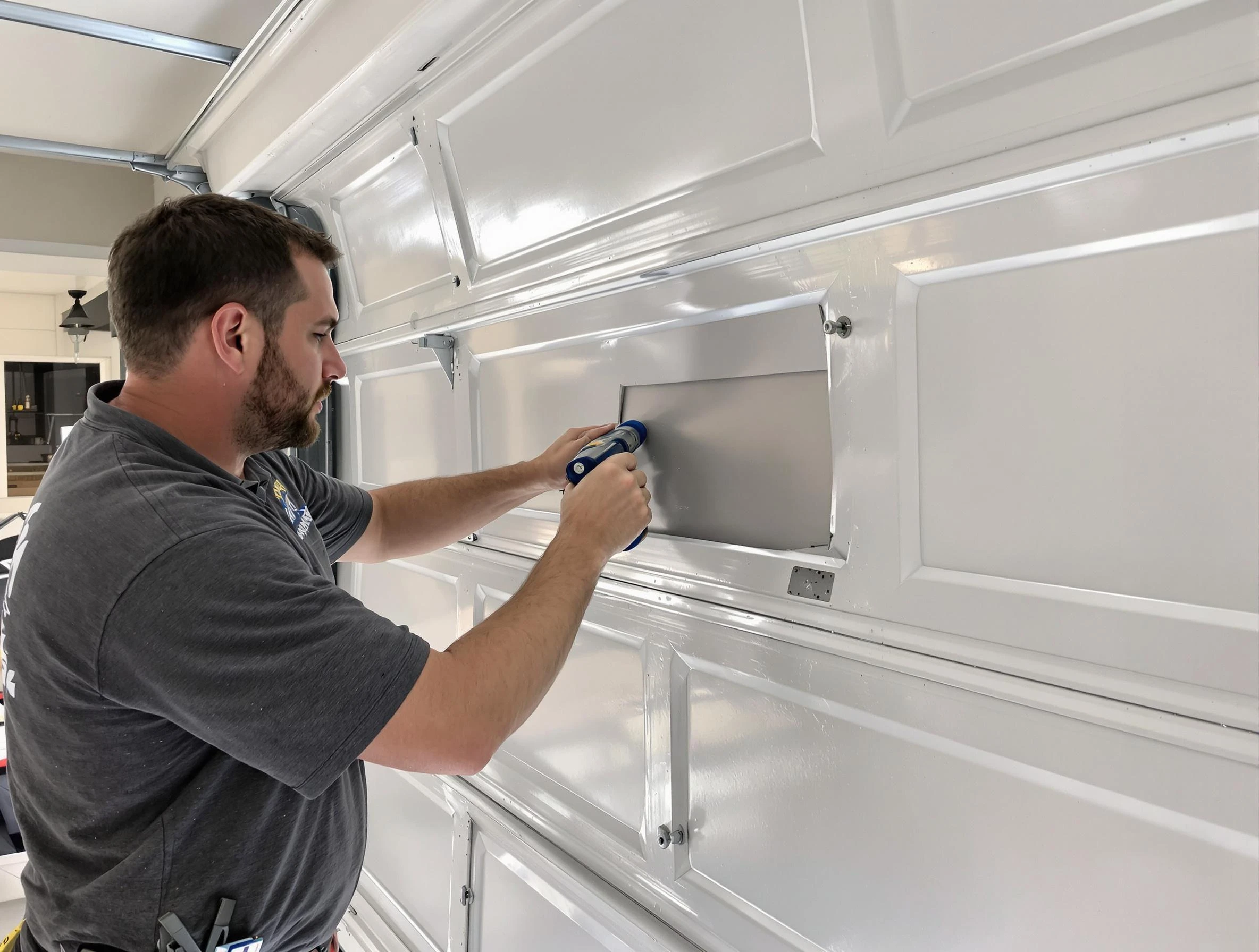 Garage door panel repair by Reading Garage Door Repair in Reading