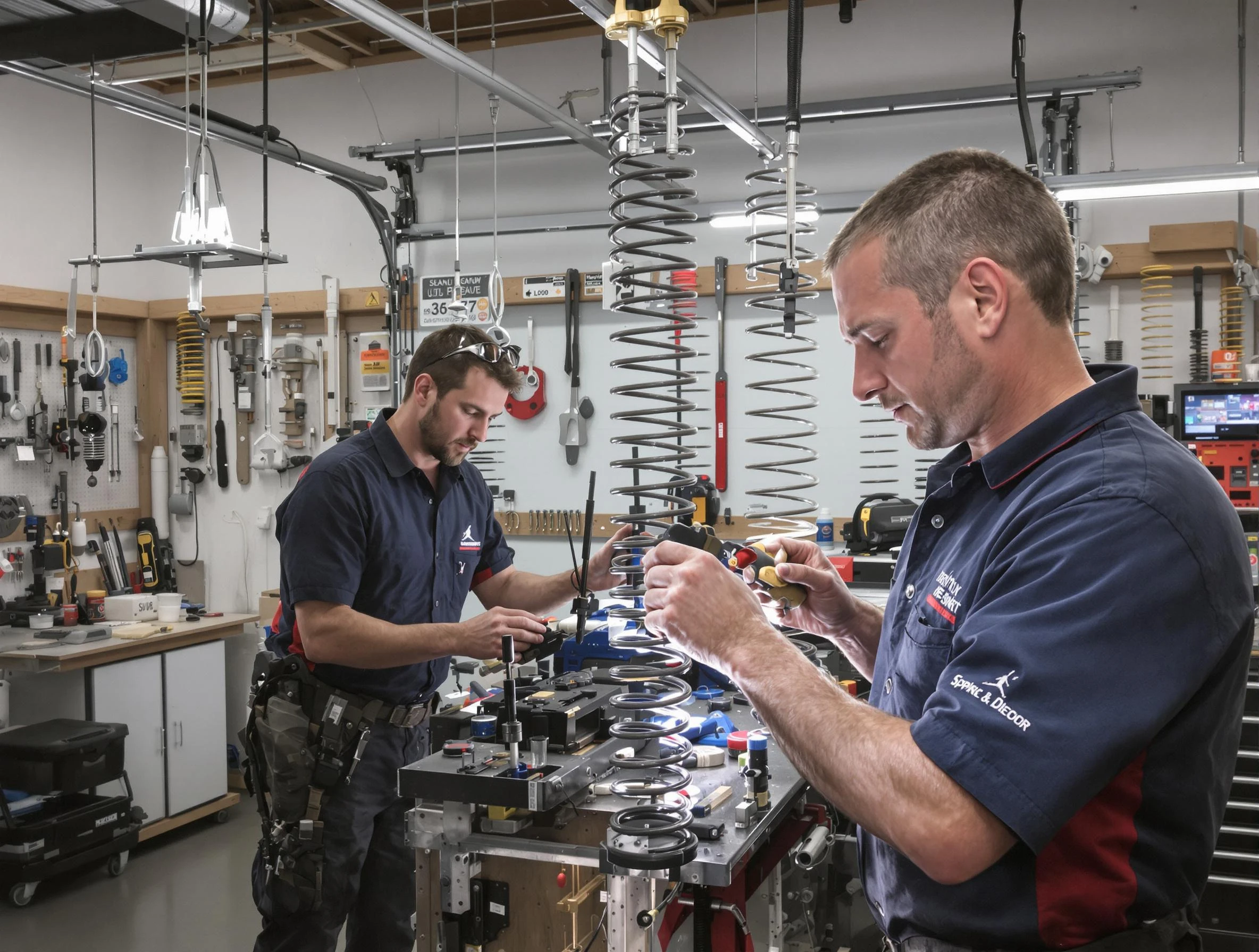 Garage door spring repair service by Reading Garage Door Repair in Reading
